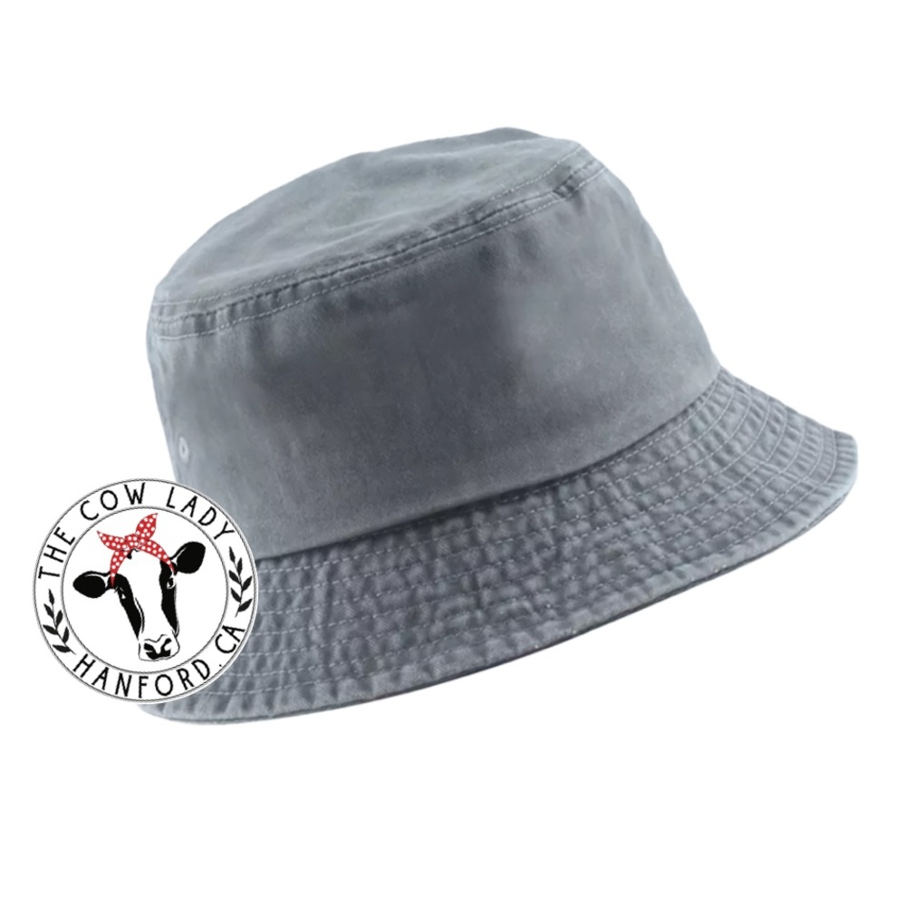 Grey Women’s Denim Bucket Hat 100% Cotton Boutique Fisherman Cap Distressed NWT
